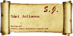 Sápi Julianna névjegykártya